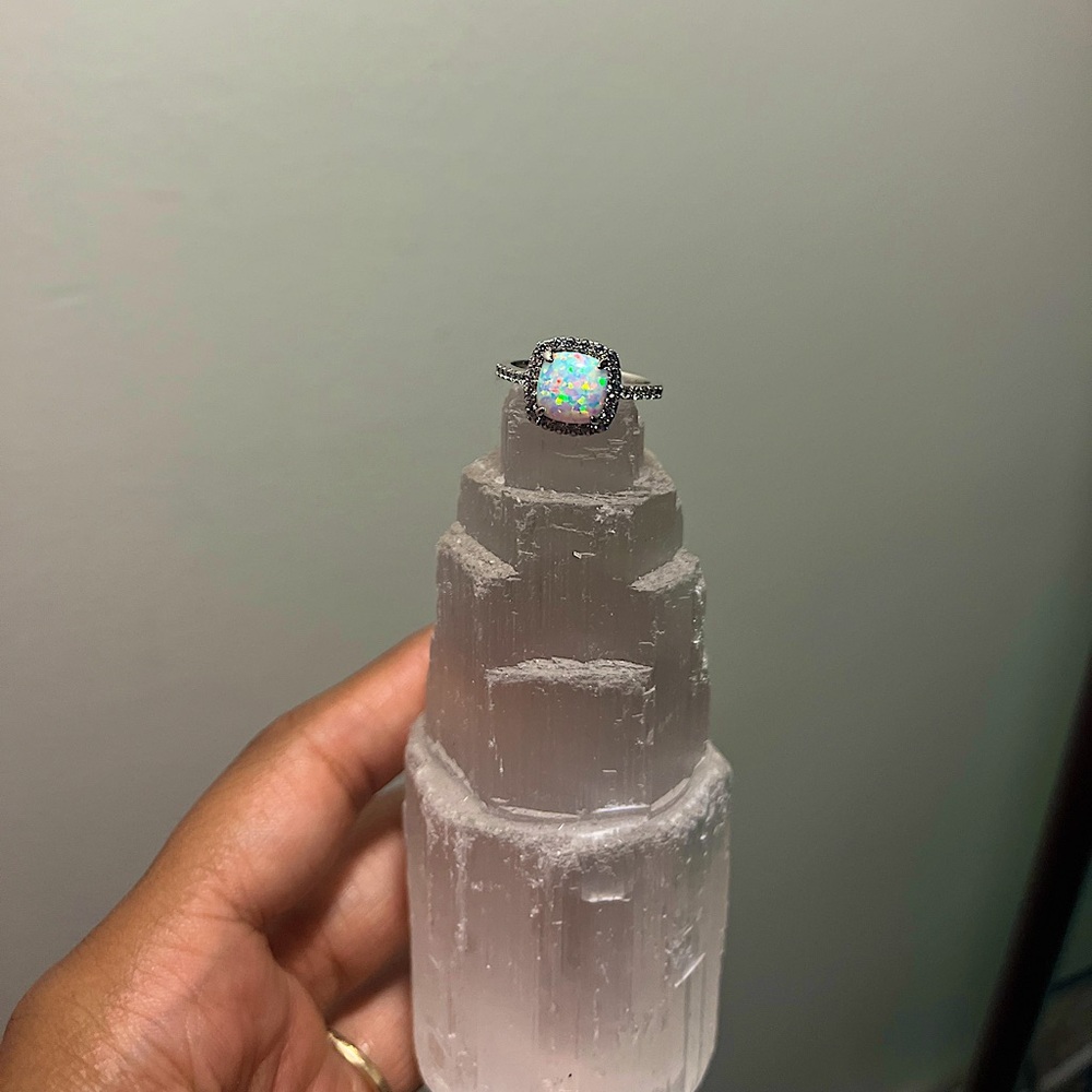 Sterling silver opal ring size 7